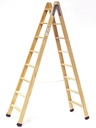 Escalera de madera de pintor profesional en tijera 8+8 peldaños Plabell