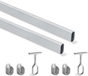 Kit bar kast 30x15mm geanodiseerd aluminium 1150mm Emuca