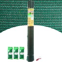 Malla extra ocultación verde 1,5x50m Central de Enrejados + 300 bridas nylon verde 200x3,6mm