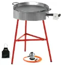 Vaello 400mm paella pan kit + 46cm paella pan + reinforced legs + La Valenciana windshield + regulator and gas hose