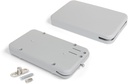 Mecanismo para puertas abatibles con tapa Miniwinch fuerza 10kg acero y plástico gris Emuca