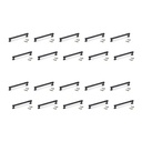Lote de 20 tiradores para mueble Suez, L184mm, intereje 160mm, Aluminio, Pintado negro - Emuca