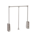 Colgador abatible para armario Hang, ancho regulable 600-830mm, Acero y Plástico, Pintado color gris piedra - Emuca