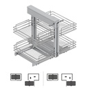 Sistema de rincón extraíble para mueble de cocina Suprastar, Acero, Cromado - Emuca