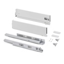 Cajón exterior Vertex con regulación 3D de altura 131mm, 40kg, profundidad 300mm, Acero, Pintado blanco - Emuca