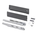 Cajón exterior Vertex con regulación 3D de altura 131mm, 40kg, profundidad 300mm, Acero, Gris antracita - Emuca