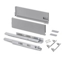 Cajón exterior Vertex con regulación 3D de altura 178mm, 40kg, profundidad 500mm, Acero, Pintado aluminio - Emuca