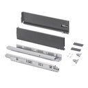 Cajón exterior Vertex con regulación 3D de altura 131mm, 60kg, profundidad 500mm, Acero, Gris antracita - Emuca