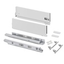 Cajón exterior Vertex con regulación 3D de altura 178mm, 60kg, profundidad 500mm, Acero, Pintado blanco - Emuca