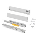 Cajón exterior Vertex Push Sincro con regulación 3D de altura 93mm , 40kg, profundidad 400mm, Acero, Pintado blanco - Emuca