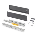 Cajón exterior Vertex Push Sincro con regulación 3D de altura 131mm, 40kg, profundidad 400mm, Acero, Gris antracita - Emuca