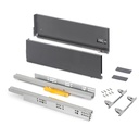 Cajón exterior Vertex Push Sincro con regulación 3D de altura 178mm, 40kg, profundidad 400mm, Acero, Gris antracita - Emuca