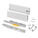 Cajón exterior Vertex Push Sincro con regulación 3D de altura 178mm , 40kg, profundidad 500mm, Acero, Pintado blanco - Emuca