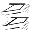 Juego de mecanismos elevables para cama canapé, apertura frontal, para camas de 135 cm, Acero, Pintado negro - Emuca