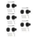 Lote de 5 condenas con roseta redonda para puertas de interior, diámetro 35mm, Zamak, Negro - Emuca