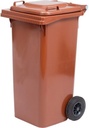 120 litros recipiente com tampa rodas castanhos 55x50x94cm CV124 Maiol