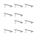 Lote de 10 tiradores para mueble Orlando, L274mm, intereje 224mm, Acero, Níquel satinado - Emuca