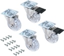 Set 4 wheel montageplaat doorzichtige kunststof Ø75mm stalen Emuca