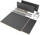 Kit cajón Vertex para cocina o baño 500mm altura de 178mm para módulo 450mm acero gris antracita Emuca