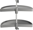 Juego bandejas giratorias mueble de cocina 180º módulo 800mm plástico gris Emuca