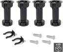 Kit pieds nivellement 10x4 bases pour meubles réglables préassemblés 118-135mm plastique noir Emuca