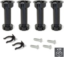 10 conjuntos de quatro pés reajustáveis pré-montado para 148-165mm plástico preto móveis ajustável Emuca