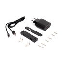 Conector USB A y C para cargar Linky, 81x12mm, para encastrar o superficie, Plástico, Negro - Emuca