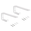 Juego de soportes para estante de madera Shelf con colgador integrado, Acero, Pintado blanco - Emuca