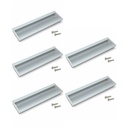 Lote de 5 tiradores para mueble Alfafar, L190mm, intereje 160mm, Aluminio, Anodizado mate - Emuca