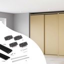 Sistema Flow 2 de superficie en formato kit para un armario de 2 puertas correderas de madera apoyadas con cierre suave - Emuca