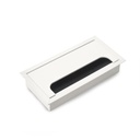 Pasacables para mesa Quadrum, rectangular, 159x80mm, para encastrar, Aluminio, Pintado blanco - Emuca