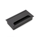 Pasacables para mesa Quadrum, rectangular, 159x80mm, para encastrar, Aluminio, Pintado negro - Emuca