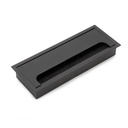 Pasacables para mesa Quadrum, rectangular, 269x80mm, para encastrar, Aluminio, Pintado negro - Emuca