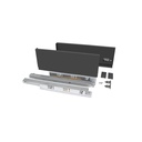 Cajón exterior Vertex 40kg de altura 131mm, profundidad 450mm, Acero, Gris antracita - Emuca