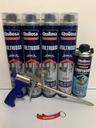 Kit Pistola espuma Caliber 30 + 4 cartuchos Espuma de Poliuretano PU Quilosa Orbafoam + limpiador de espuma fresca 500ml