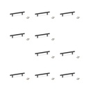 Lote de 10 tiradores para mueble Miami, L272mm, intereje 192mm, Acero inoxidable, Pintado negro - Emuca