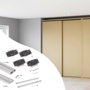 Sistema Flow 2 de superficie en formato kit para un armario de 2 puertas correderas de madera apoyadas con cierre suave - Emuca