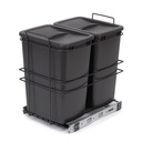 Contenedor reciclaje extracción manual 2x35L gris antracita para mueble cocina - Emuca
