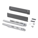 Cajón Vertex regulación 3D altura 93mm 40kg profundidad 450mm gris antracita - Emuca