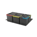 Kit reciclaje cajón cocina 2x12L 2x6L módulo 800mm altura 216mm - Emuca