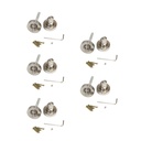 Lote de 5 condenas redondas para puertas de interior, 35mm, Zamak, Níquel satinado - Emuca