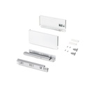 Cajón Protone 30kg con guías de extracción total y cierre suave, 131mm, 300mm, Acero Blanco - Emuca
