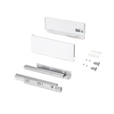 Cajón Protone 30kg con guías de extracción total y cierre suave, 131mm, 350mm, Acero Blanco - Emuca