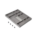 Cajón organizador para armarios Quartz, 540mm (M70), Piel ecológica y madera, Titanio - Emuca