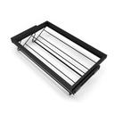 Kit de zapatero metálico y bastidor con guías cierre suave para armario, regulable, módulo 800mm, Negro texturizado - Emuca