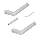 Manivelas para cerraduras de puertas de cristal de paso, forma L-R, aluminio, Acabado anodizado mate - Emuca