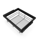 Kit de cesta de alambre y bastidor de guías con cierre suave para armario, regulable, módulo 600mm, Negro texturizado - Emuca