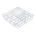 Kit de 10 Cubos organizadores Cube para cajón, Plástico, Transparente - Emuca