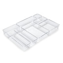 Kit de 8 Cubos organizadores Cube para cajón, Plástico, Transparente - Emuca