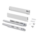 Cajón exterior Vertex con regulación 3D de altura 93mm, 40kg, profundidad 270mm, Acero, Pintado blanco - Emuca